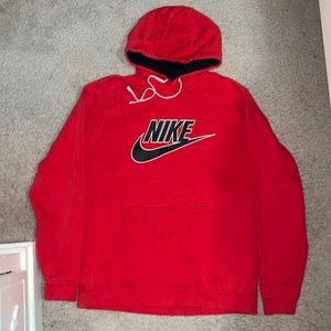 Mens red Nike hoodie size large